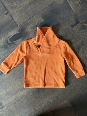 Cherokee Orange Shawl-Collar Pullover Sweater